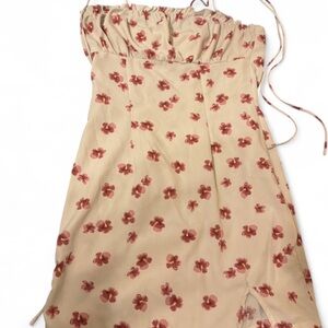 Zaful Floral Mini Dress in White and Pink